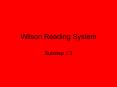 Wilson Reading System PowerPoint PPT Presentation