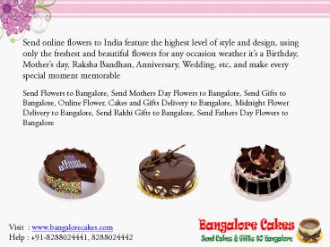 Send Cakes to Bangalore