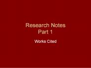 Research Notes Part 1