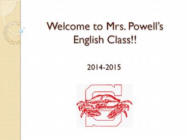 Welcome to Mrs. Powell
