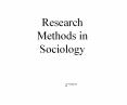Research Methods in Sociology PowerPoint PPT Presentation