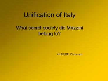 Unification of Italy