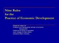 Nine Rules for the Practice of Economic Development PowerPoint PPT Presentation