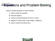 Equations and Problem Solving