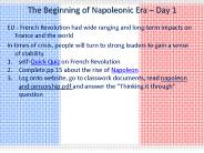 The Beginning of Napoleonic Era 