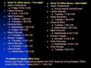 Extra TA Office Hours 