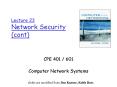 Lecture 23 Network Security (cont) PowerPoint PPT Presentation