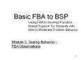Basic FBA to BSP PowerPoint PPT Presentation