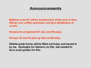 Announcements