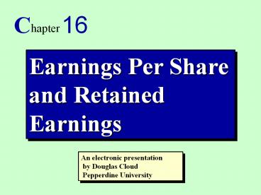 Earnings Per Share and Retained Earnings