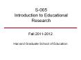 S-005 Introduction to Educational Research PowerPoint PPT Presentation