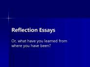 Reflection Essays
