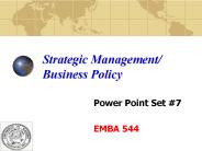 Strategic Management/ Business Policy