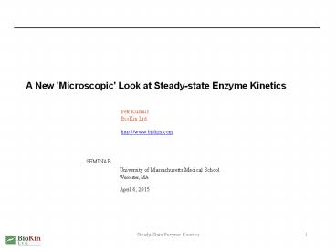 A New 'Microscopic' Look at Steady-state Enzyme Kinetics