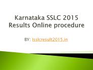 Karnataka SSLC 2015 Results Online procedure