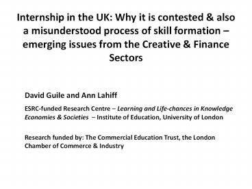 Internship in the UK: Why it is contested
