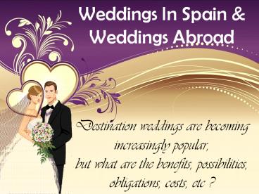 Planning A Wedding Abroad | Wedding Packages Abroad Prices