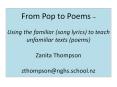 From Pop to Poems  PowerPoint PPT Presentation