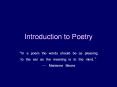 Introduction to Poetry PowerPoint PPT Presentation
