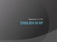 English III AP PowerPoint PPT Presentation
