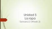 Unidad 5 La ropa
