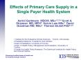 Effects of Primary Care Supply in a Single Payer Health System PowerPoint PPT Presentation