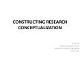 CONSTRUCTING RESEARCH CONCEPTUALIZATION PowerPoint PPT Presentation