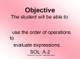 use the order of operations to PowerPoint PPT Presentation