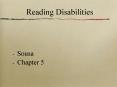 Reading Disabilities PowerPoint PPT Presentation