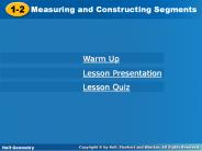 Measuring and Constructing Segments