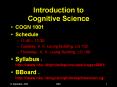 Introduction to Cognitive Science PowerPoint PPT Presentation