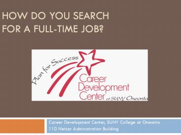 How do you search for a full-time job?