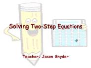 Solving Two-Step Equations