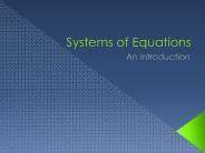 Systems of Equations