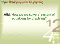 AIM: How do we solve a system of equations by graphing? PowerPoint PPT Presentation
