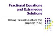 Fractional Equations and Extraneous Solutions