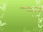 Research Paper Note Cards