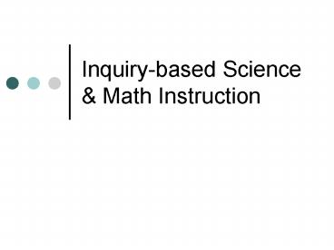 Inquiry-based Science