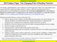 IRA Position Paper: The Changing Role of Reading Teachers PowerPoint PPT Presentation