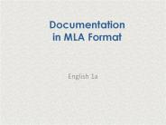 Documentation in MLA Format