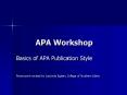 APA Workshop PowerPoint PPT Presentation