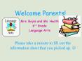 Welcome Parents! PowerPoint PPT Presentation
