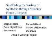 Scaffolding the Writing of Synthesis through Students