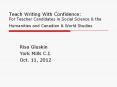 Teach Writing With Confidence: For Teacher Candidates in Social Science PowerPoint PPT Presentation