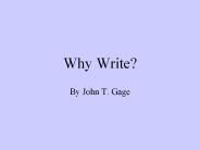 Why Write?