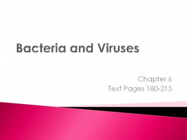 Bacteria and Viruses