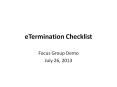 eTermination Checklist PowerPoint PPT Presentation