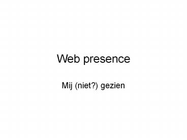 Web presence