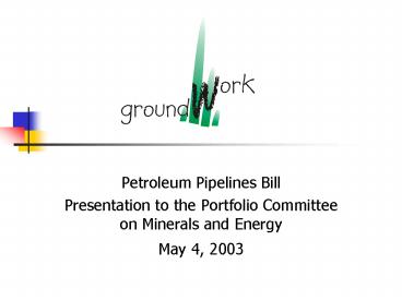 Petroleum Pipelines Bill