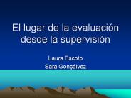 El lugar de la evaluaci